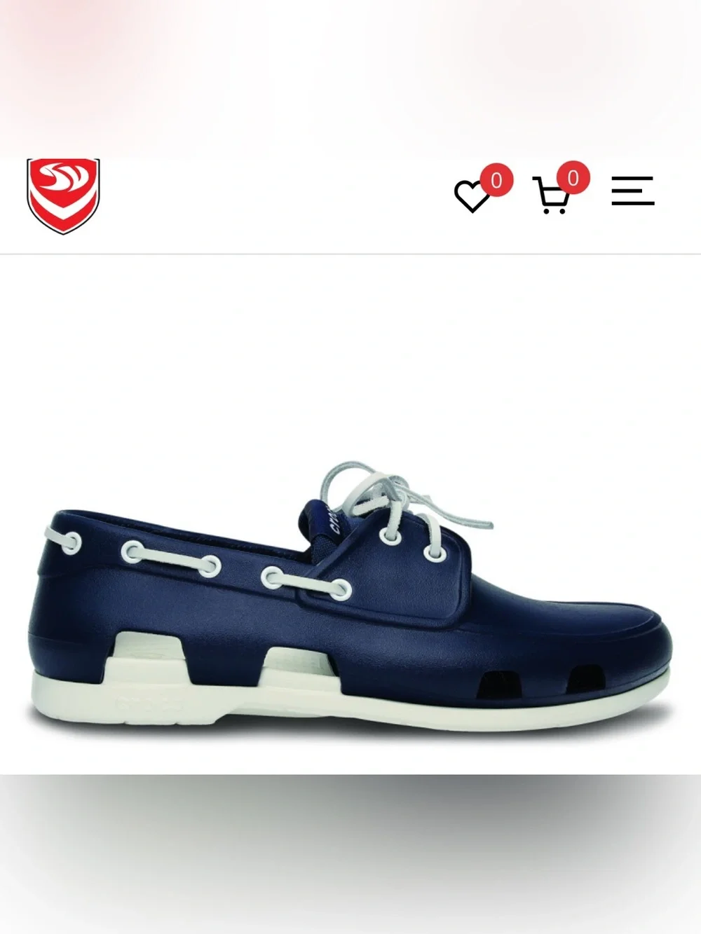 CROCS Men’s Navy and White Boat Shoe Size M10
